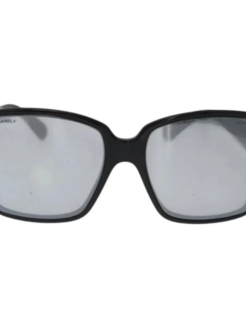 CHANEL COCO Mark Sunglasses plastic Black 5385-A CC Auth BA11986